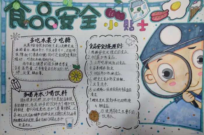 一二年级安全食品手抄报图片及内容