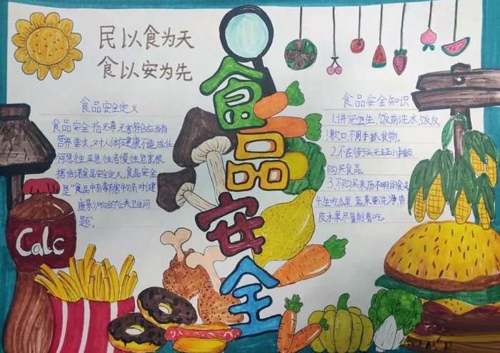 一二年级安全食品手抄报图片及内容