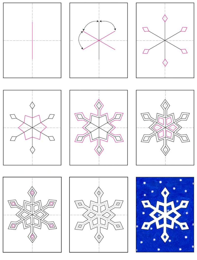 雪花简笔画怎么画图片教程