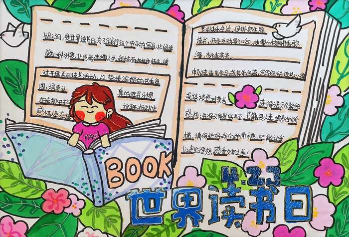 世界读书日手抄报图片及内容简单又漂亮