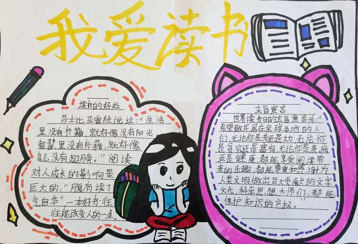 世界读书日手抄报图片及内容简单又漂亮