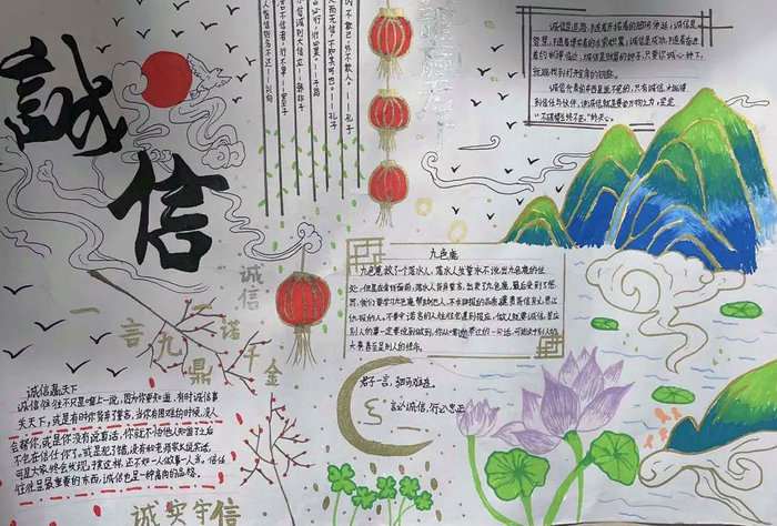 小学生诚信手抄报图片