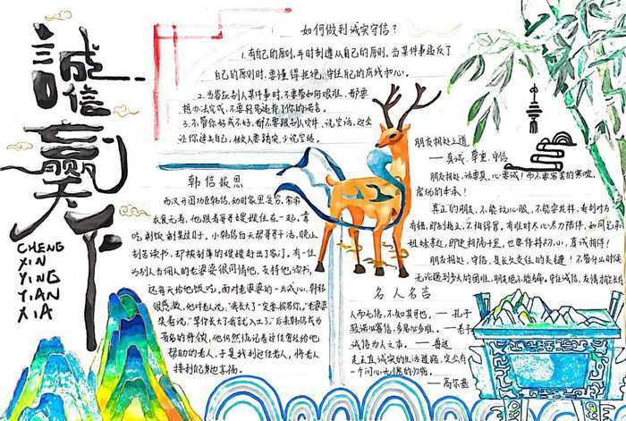 小学生诚信手抄报图片