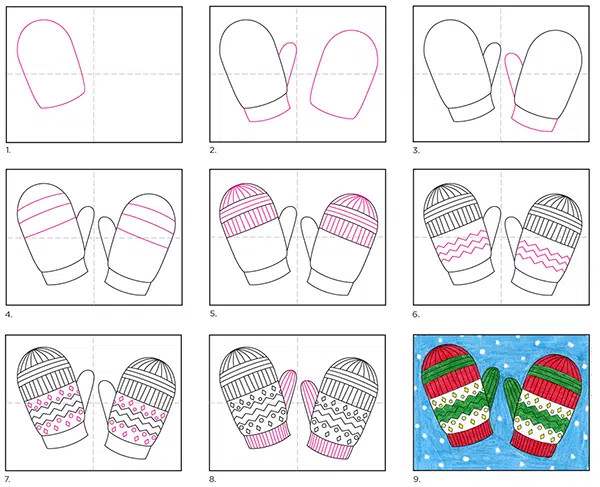 冬天的手套简笔画图片教程