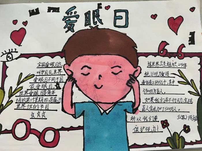 一二年级爱护眼睛手抄报简单