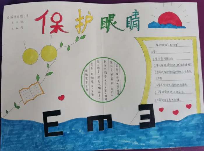 一二年级爱护眼睛手抄报简单