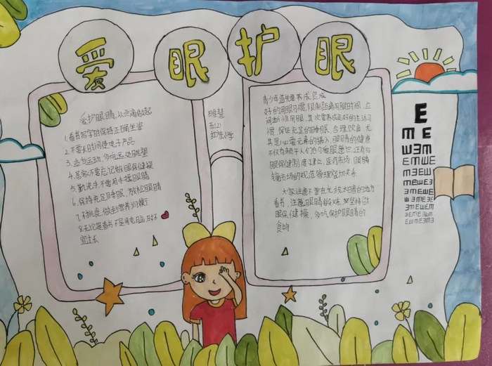 一二年级爱护眼睛手抄报简单