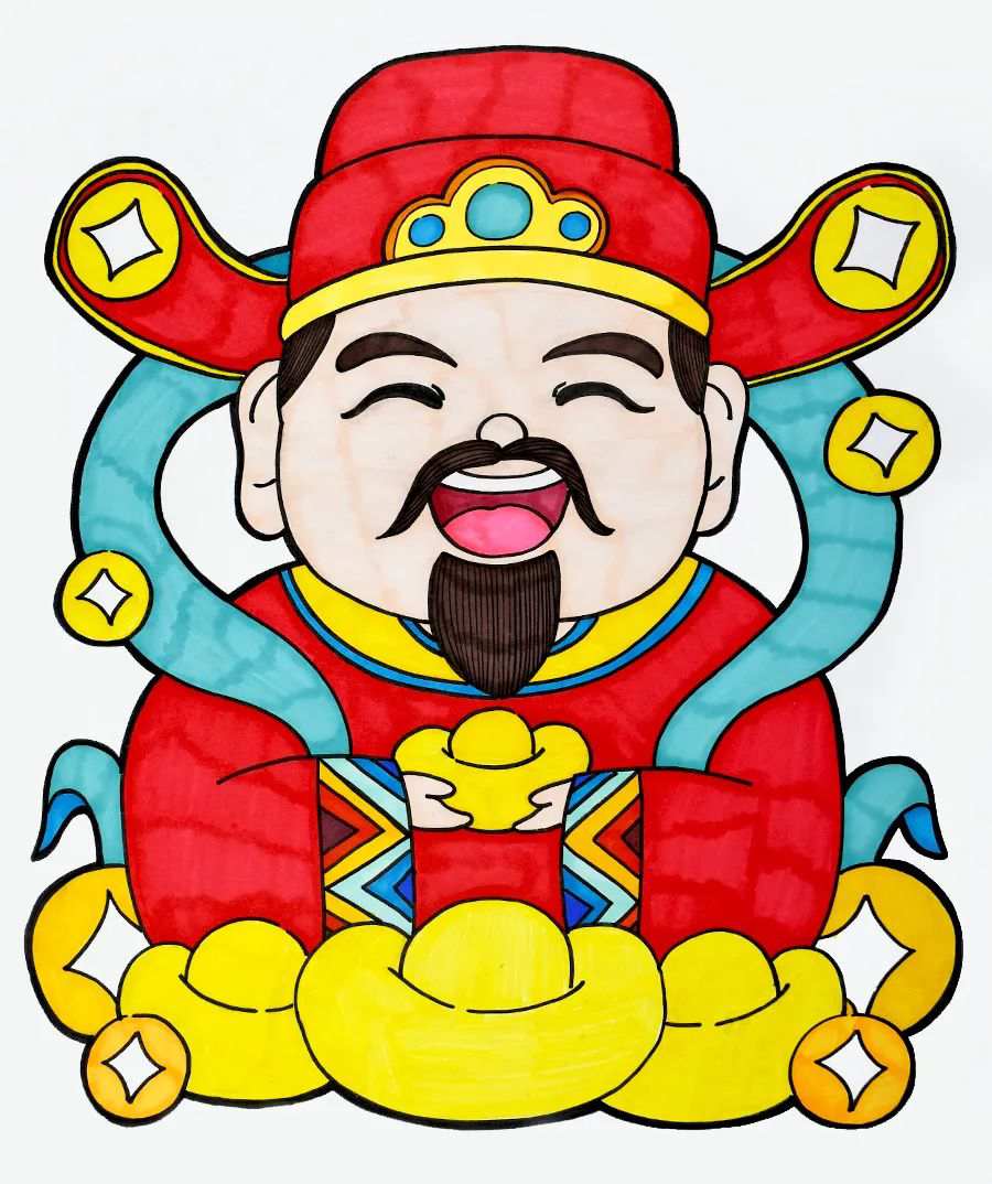 财神爷图片简笔画怎么画好看