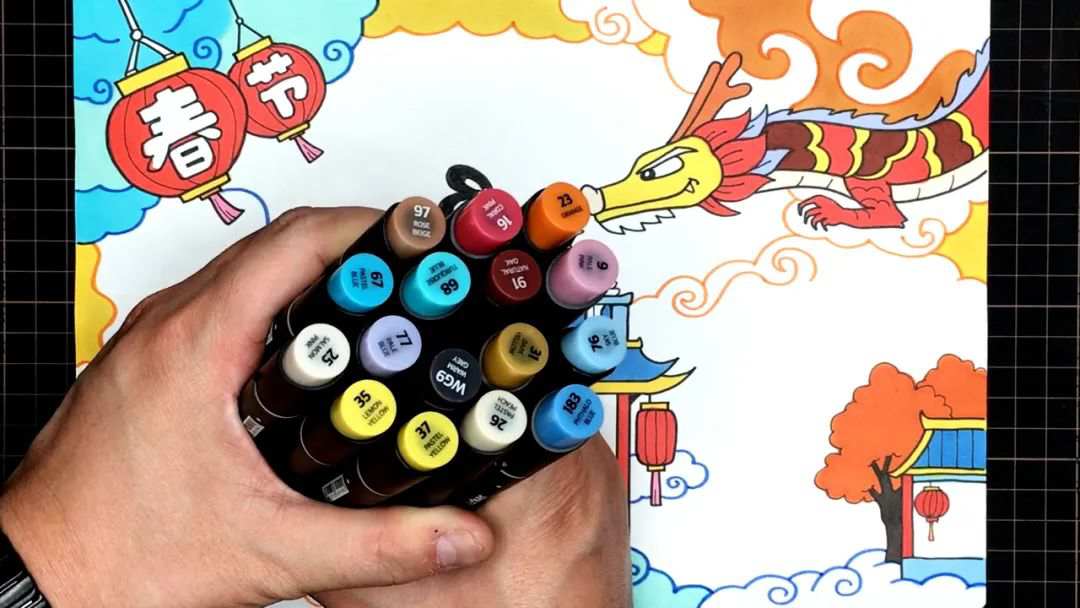 2024龙年春节手抄报版面设计图片