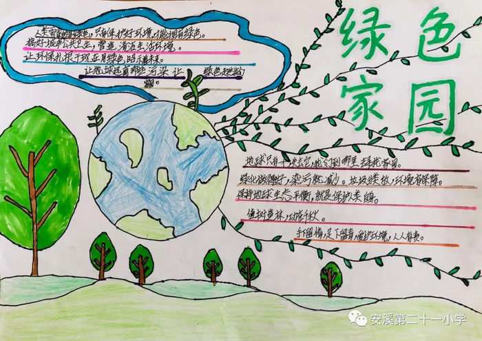 保护绿色家园手抄报四年级