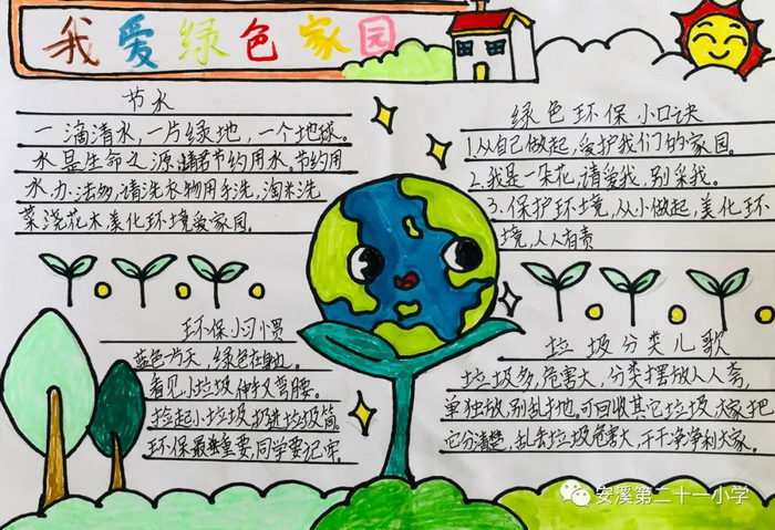 保护绿色家园手抄报四年级