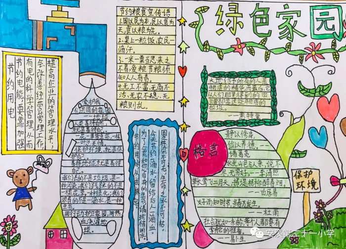 保护绿色家园手抄报四年级