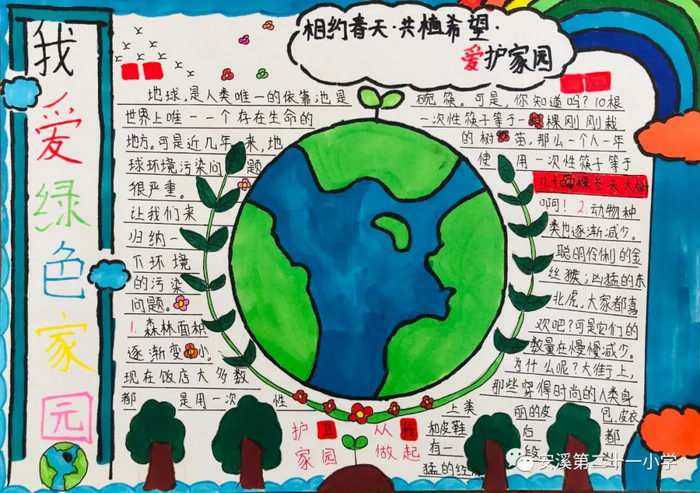 保护绿色家园手抄报四年级