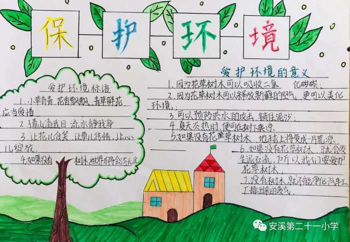 保护绿色家园手抄报四年级