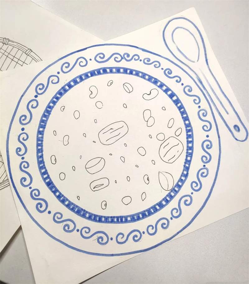 腊八节儿童创意美术《一起煮腊八粥啦》