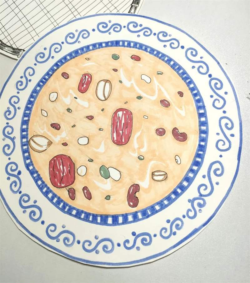 腊八节儿童创意美术《一起煮腊八粥啦》