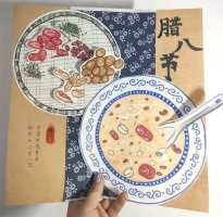 腊八节儿童创意美术《一起煮腊八粥啦》