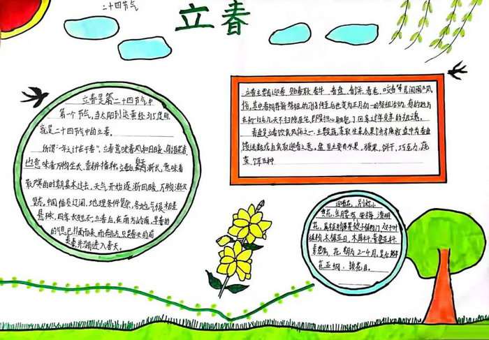 立春手抄报简单又漂亮二年级