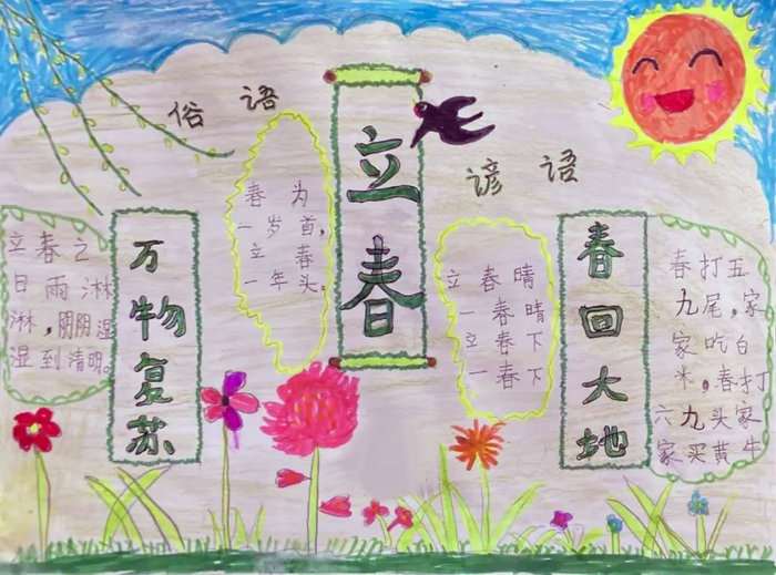 立春手抄报简单又漂亮二年级