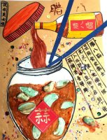 腊八节创意美术《神奇的腊八蒜》