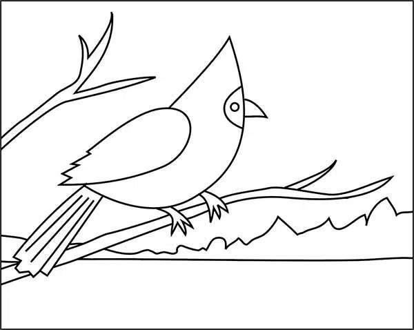 冬天的小鸟儿简笔画怎么画