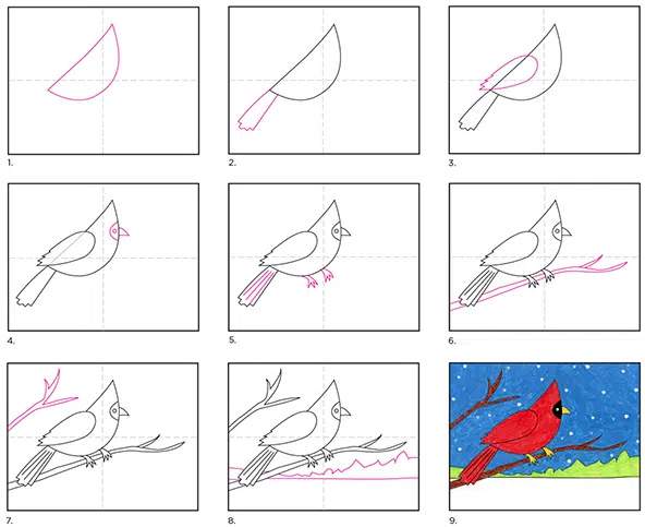 冬天的小鸟儿简笔画怎么画