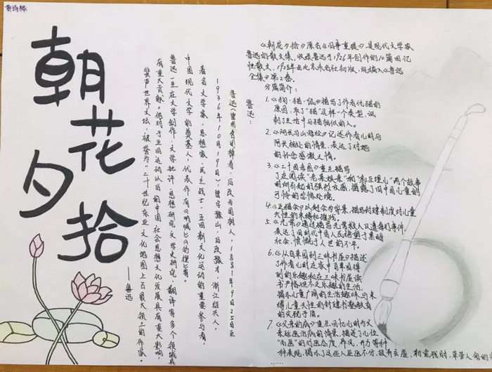 朝花夕拾手抄报图片及内容初一