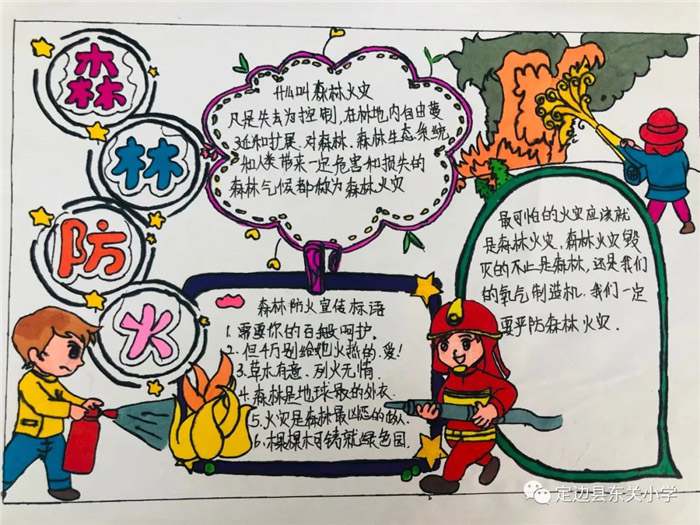 严防森林火灾保护绿色家园手抄报