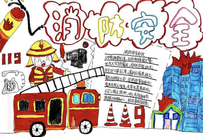 消防安全手抄报图片简单好画又漂亮