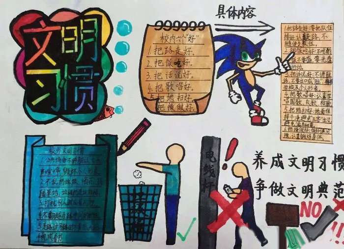 文明习惯养成教育手抄报图片