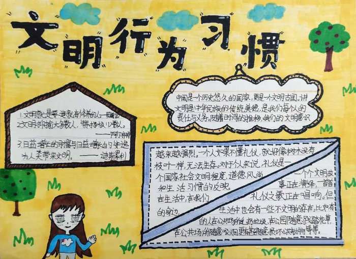 文明习惯养成教育手抄报图片