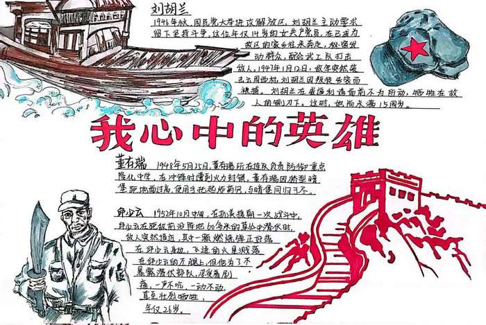 我心中的英雄手抄报简单又好看