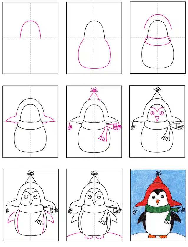 可爱的企鹅简笔画图片教程