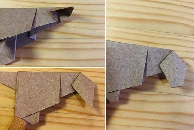 适合小孩子的折纸恐龙教程：简单折纸立体霸王龙(步骤图解)