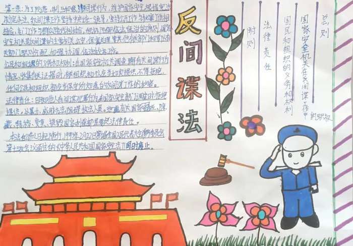 国家反间谍法手抄报图片及内容