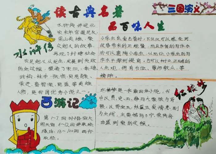 读古典名著品百味人生手抄报