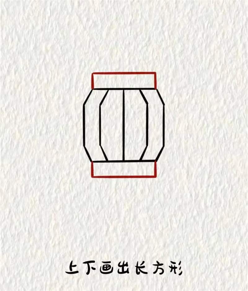 2024春节画大红灯笼简笔画图片教程简单又漂亮