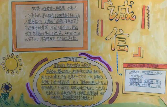 诚实守信伴我同行手抄报