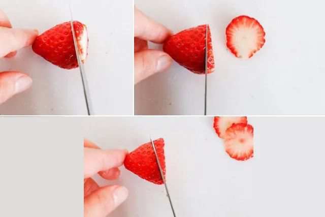 水果拼盘图片简单好看：草莓制作水果拼盘花朵(步骤图解)