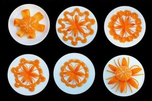 水果拼盘图片简单好看：用橘子做花朵造型水果