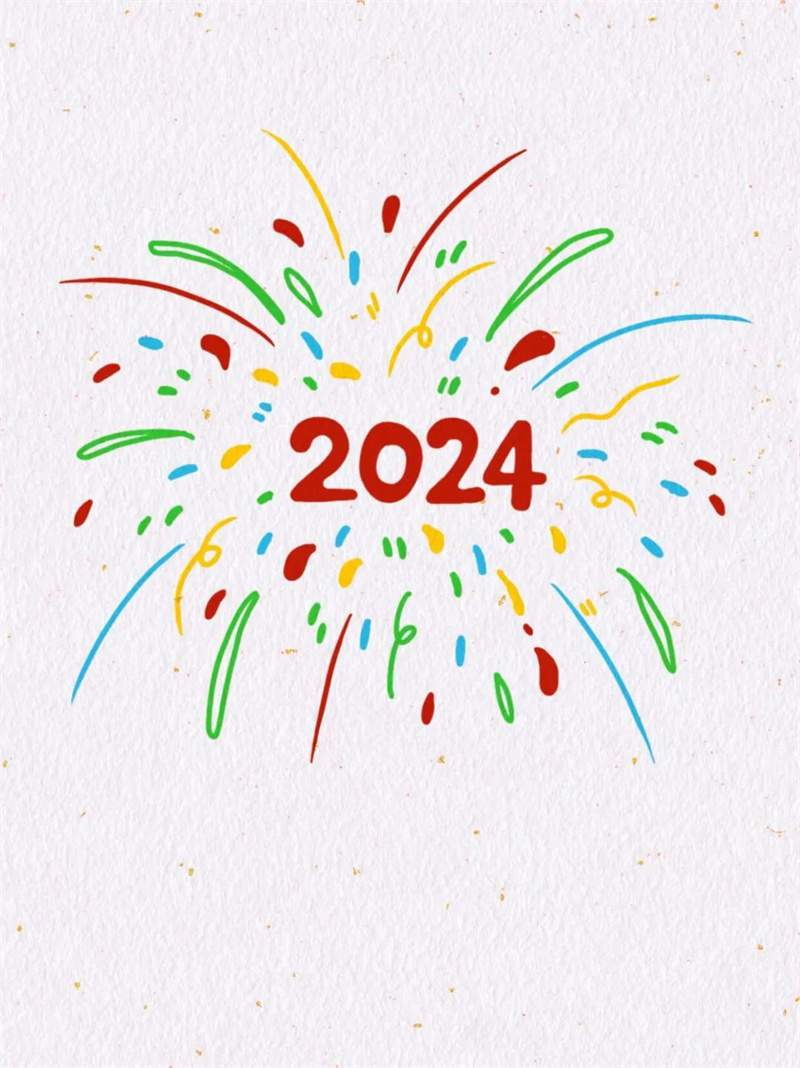 2024新年绽放的烟花简笔画简单又漂亮