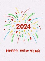 2024新年绽放的烟花简笔画简单又漂亮