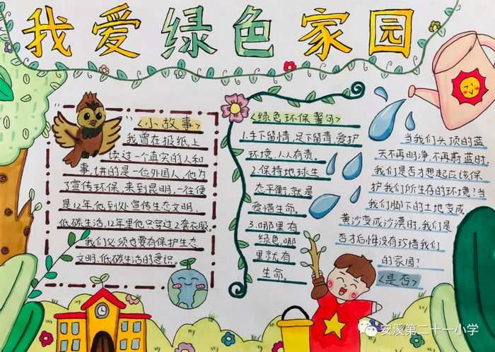 环境保护绿色家园手抄报