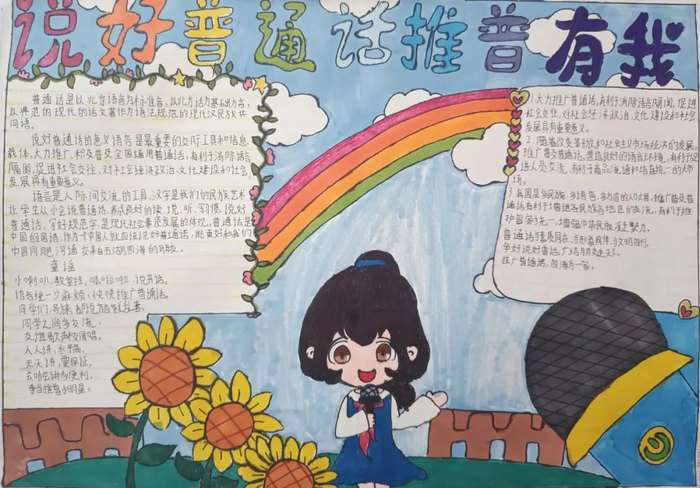 推广普通话宣传周手抄报图片