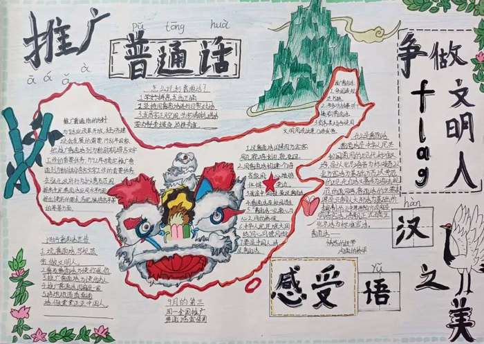 推广普通话宣传周手抄报图片