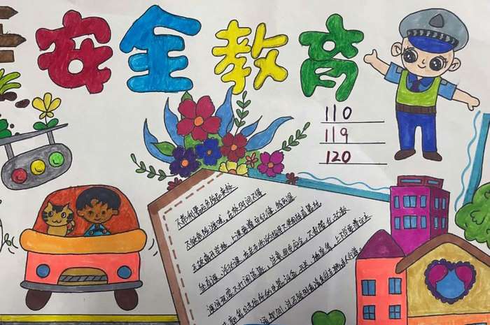 知危险会避险守护安全成长手抄报图片