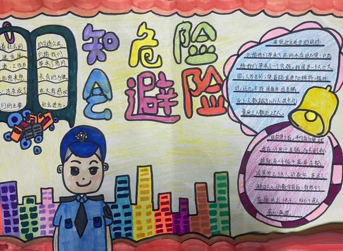 知危险会避险守护安全成长手抄报图片