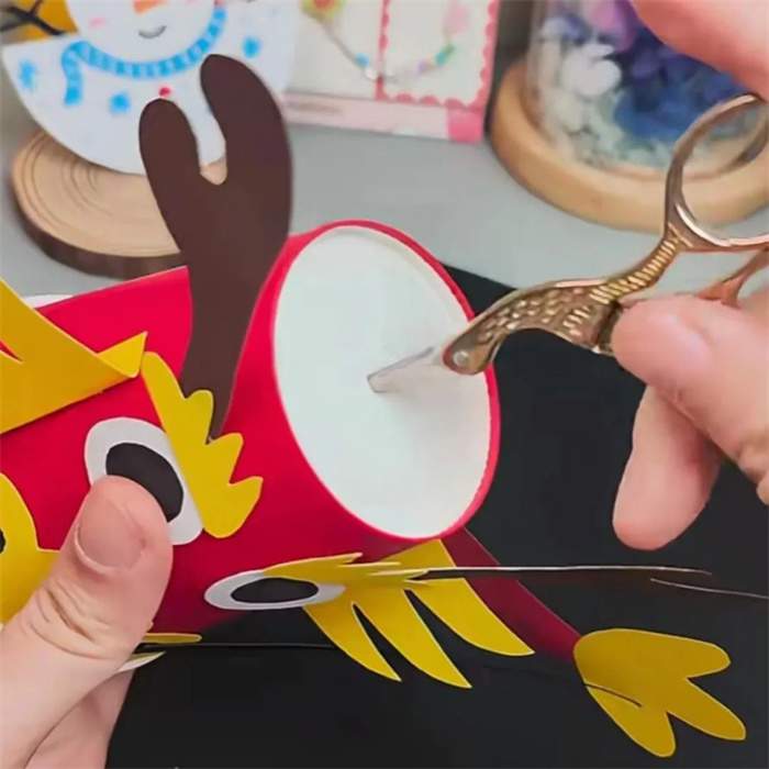 龙年一次性纸杯手工制作龙头