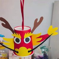 龙年一次性纸杯手工制作龙头