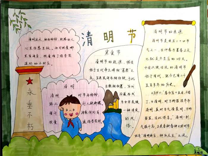 清明节缅怀先烈手抄报图片及内容